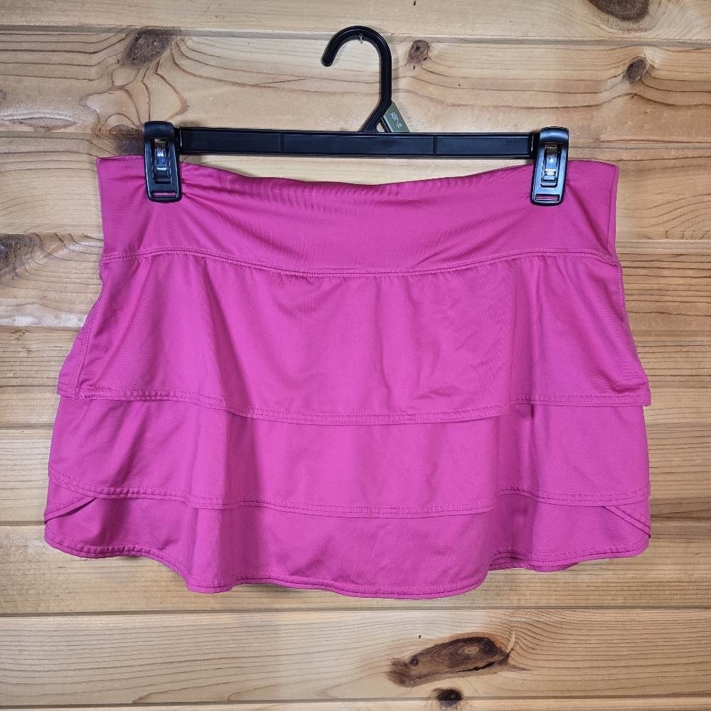 Athleta Swagger Skort Skirt Hot Pink Womens Medium Tier Ruffle Tennis Pickleball